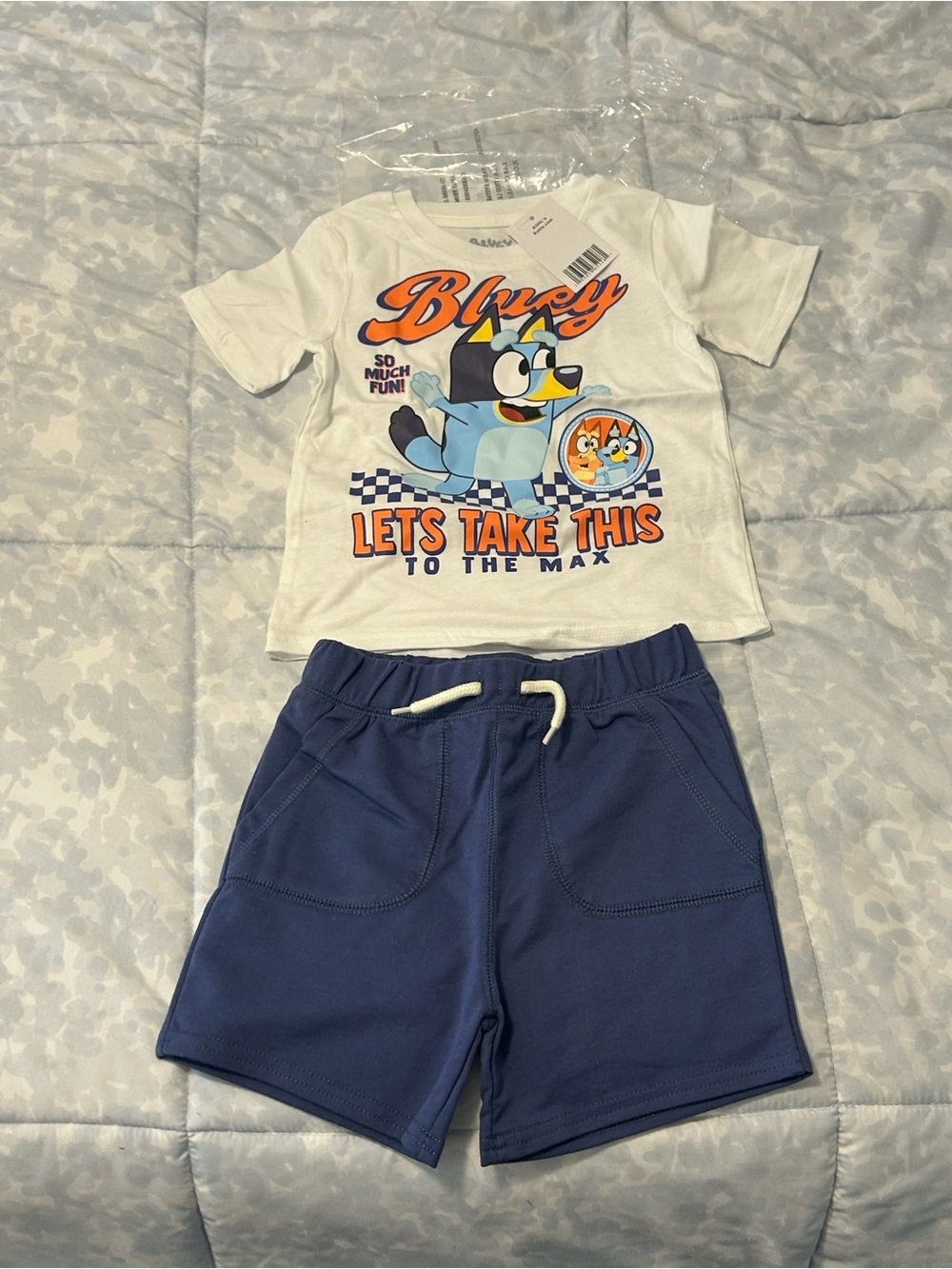 Bluey Graphic Tee and Navy Shorts Kids Matching Set